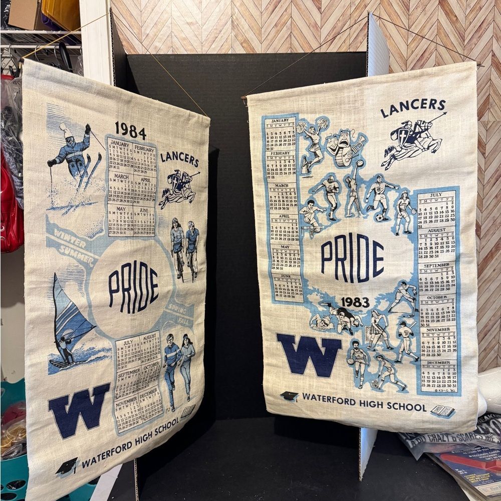 Two Waterford High School Lancers Pride Banners 1983, 1984 [Item 0304]
